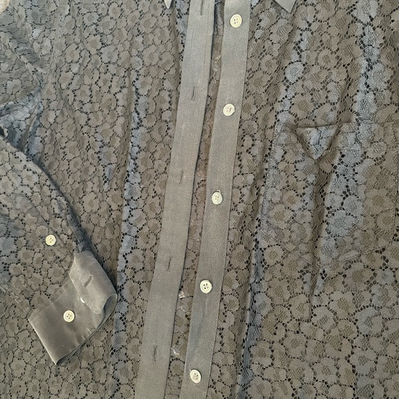 Equipment black lace and silk button down - Picture 3 of 5